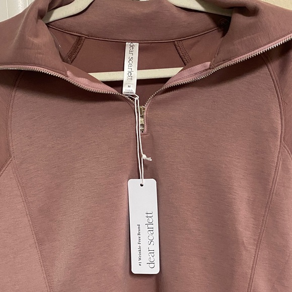 NWT- Dear Scarlett Dusty Rose Quarter-Zip Sweatshirt, Sz M - Picture 2 of 6